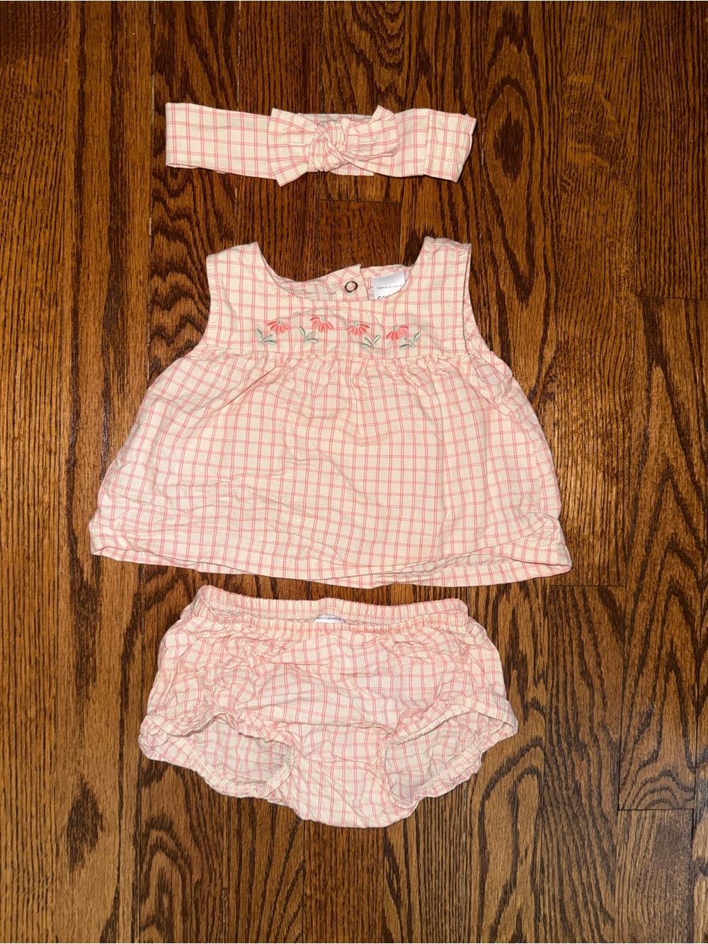 Carter's Pink Gingham Headband and Bloomer Set